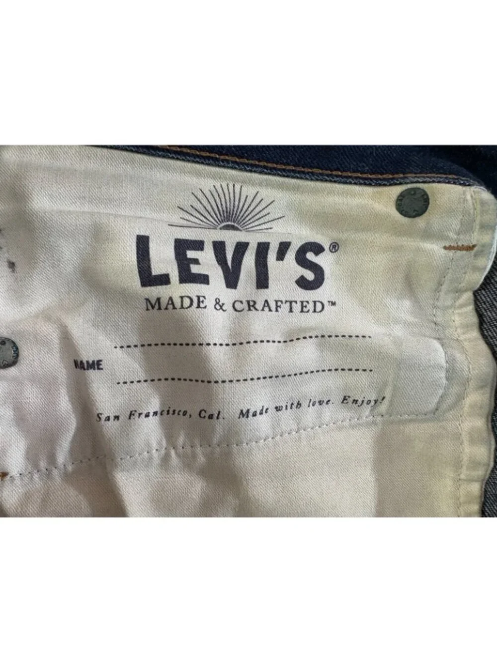 LEVI’S Made & Crafted Needle Narrow Denim Jeans size 36x34 blue Fabric Japanese